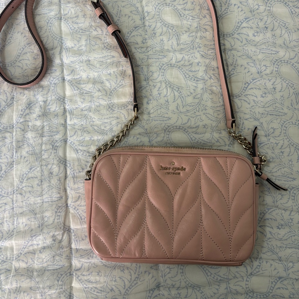 Kate Spade Briar Lane Quilted Kendall Leather Pink Crossbody Shoulder Bag